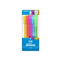 Marca-texto CIS Lumini Lite Neon, Estojo com 6 cores