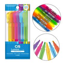 Marca Texto Cis Lumini Lite Neon Estojo com 6 Cores