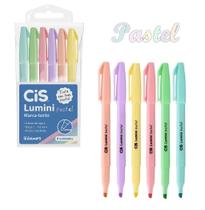 Marca Texto Cis Lumini Pastel - Kit Com 6 Cores - Oferta