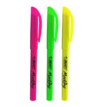 Marca Texto Colorido Kit Com 3 Unidades Cores Vivas Bic