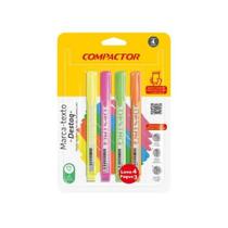 Marca Texto Compactor Destaq Kit C/4 Cores