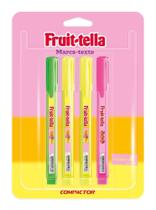 Marca-texto Compactor Fruit-Tella Blister 4 Unidades