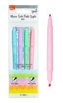 Marca texto cor pastel ponta dupla rs/ll/vd/az blister c/ 4un ca2022 brw