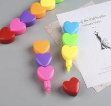 Marca Texto Coração 7 Cores Papelaria Criativa - ASAFE Marca Texto Coração 7 Cores Papelaria Criativa - ASAFE