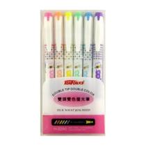 Marca Texto Duplo Tenfon Pastel 6 Cores H-2290 Marca Texto Duplo Tenfon Pastel 6 Cores H-2290