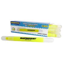 Marca Texto em Gel Amarelo Neon Ponta Retrátil Masterprint MP 613 Caixa com 6 Canetas