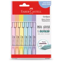 Marca Texto FABER CASTELL Grifpen Tons Pastel 6 Cores Grifar Marca Texto FABER CASTELL Grifpen Tons Pastel 6 Cores Grifar