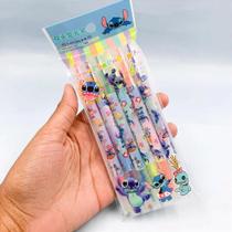 Marca Texto Fluorescente 2 Pontas Stitch - Estojo com 6 Cores Neon Vibrantes - Importados