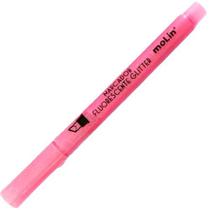 Marca texto Fluorescente Glitter 1 unid Rosa Molin