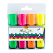 Marca Texto Fluorescente Traço Duplo 4 Unidades BRW Marca Texto Fluorescente Traço Duplo 4 Unidades BRW