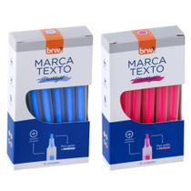 Marca Texto Fluorescente Transparente 4 Cores BRW 4 Caixas 12 Unidades Cada