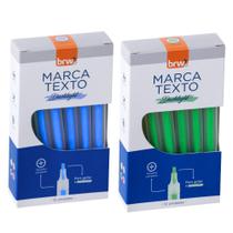 Marca Texto Fluorescente Transparente 4 Cores BRW 4 Caixas 12 Unidades Cada
