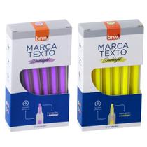 Marca Texto Fluorescente Transparente 4 Cores BRW 4 Caixas 12 Unidades Cada