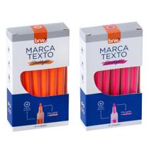 Marca Texto Fluorescente Transparente 4 Cores BRW 4 Caixas 12 Unidades Cada