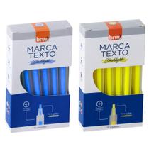 Marca Texto Fluorescente Transparente 4 Cores BRW 4 Caixas 12 Unidades Cada