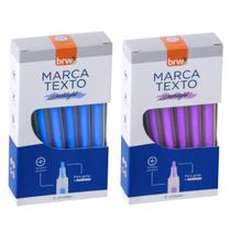 Marca Texto Fluorescente Transparente 4 Cores BRW 4 Caixas 12 Unidades Cada