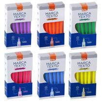 Marca Texto Fluorescente Transparente 6 Cores BRW 6 Caixas 12 Unidades Cada