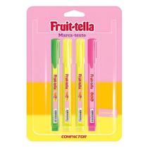 Marca Texto Fruit-Tella com Cheirinho 4 Unidades - Compactor Marca Texto Fruit-Tella com Cheirinho 4 Unidades - Compactor