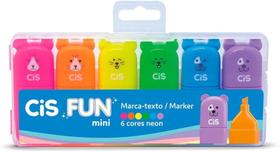 Marca Texto Fun Mini 6 Cores Neon CIS