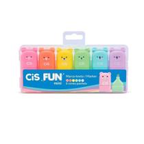 Marca Texto Fun mini com 6 cores pastel -Cis