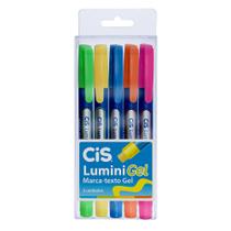 Marca Texto Gel Cis Lumini com 5 Cores Marca Texto Gel Cis Lumini com 5 Cores