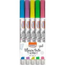 Marca-texto glitter - blister c/ 5un - brw