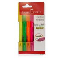 Marca Texto Grifpen 4 Cores Neon Faber-Castell