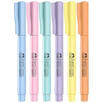 Marca Texto Grifpen Ponta Chanfrada Faber-castell Pastel C/6 Cores