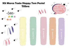 Marca Texto Happy Tilibra Kit c/5 Cores Tom Pastel