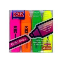 Marca Texto Kaz Grifa Mais 04 Cores Neon