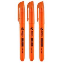 Marca Texto Laranja Cores Fluorescentes Escolar 3 Unidades