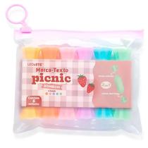 Marca Texto Leo&Leo Picnic Bombom Blister c/6 Cores 2 Pontas