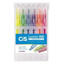 Marca texto lumini ink tinta liquida 6 cores - cis Marca texto lumini ink tinta liquida 6 cores - cis
