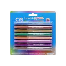 Marca Texto Lumini Metálica com 8 Unidades - Cis Marca Texto Lumini Metálica com 8 Unidades - Cis