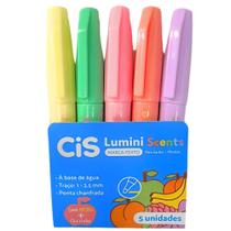 Marca Texto Lumini Scents Mini c/ Cheirinho Tons Pastel e Neon 05 Unidades - Cis COR:PASTEL Marca Texto Lumini Scents Mini c/ Cheirinho Tons Pastel e Neon 05 Unidades - Cis COR:PASTEL