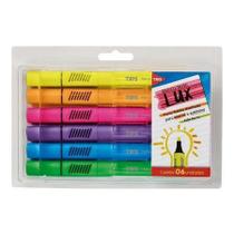 Marca Texto Lux Neon - 6 Cores Vibrantes