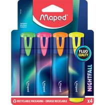 Marca texto maped coleção nightfall-estojo 4 cores vibrantes