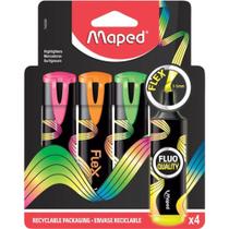 Marca Texto Maped New Flex Estojo 4 Cores Neon