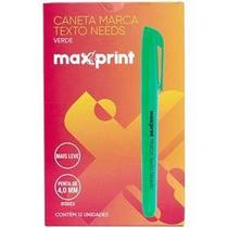 Marca Texto Maxprint Ponta Franchada Macia CX 12 Canetas Neon