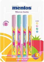 Marca Texto Mentos Cheirinho 4 Cores Tons Pastel Compactor