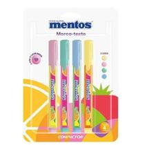 Marca Texto Mentos Com 4 Cores Compactor