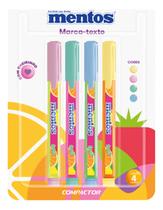 Marca Texto Mentos Compactor Tons Pastéis Com Cheirinho 4un