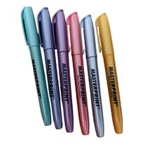 Marca texto metalico/glitter 6 cores mp612 - masterprint