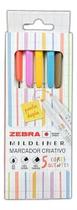 Marca Texto Mildliner Ponta Dupla Zebra com 5 Cores Quentes Marca Texto Mildliner Ponta Dupla Zebra com 5 Cores Quentes