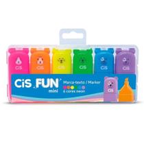 Marca Texto Mini Cis Fun Neon Com 6unid Marca Texto Mini Cis Fun Neon Com 6unid