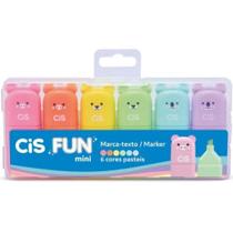 Marca Texto Mini Cis Fun Pastel Com 6 Unid