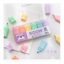 Marca Texto Mini Ursinhos Boow Fluorescente 6 Cores