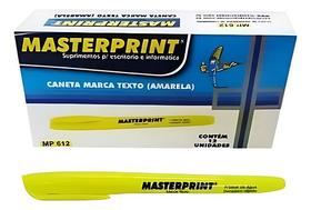 Marca Texto Neon Amarela Ponta Chanfrada Masterprint 12un Amarelo