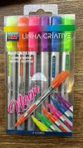 Marca texto neon efeito glitter criative kaz