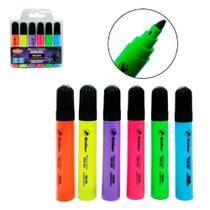 Marca Texto Neon Fluorescente 6 Pçs Mini Big Goller 6109 Marca Texto Neon Fluorescente 6 Pçs Mini Big Goller 6109